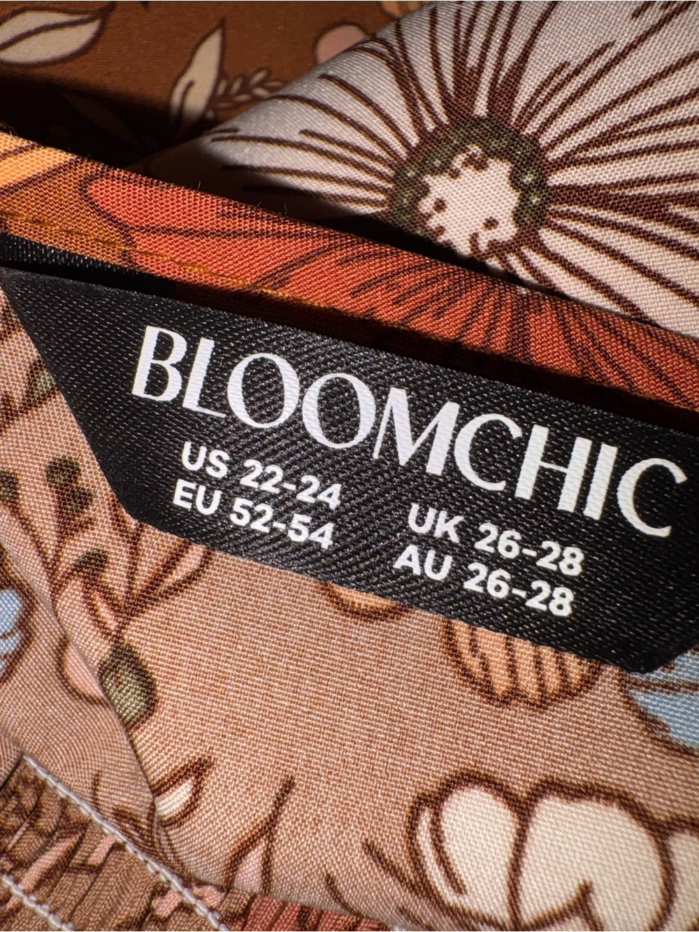 BloomChic Brown Floral Maxi Dress with Blue & Pink Accents - Picture 5 of 10